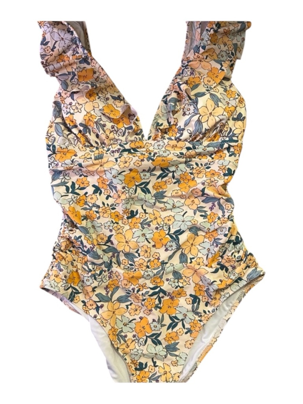 NWT Cupshe Floral Retro One Piece Swimsuit M Slimming